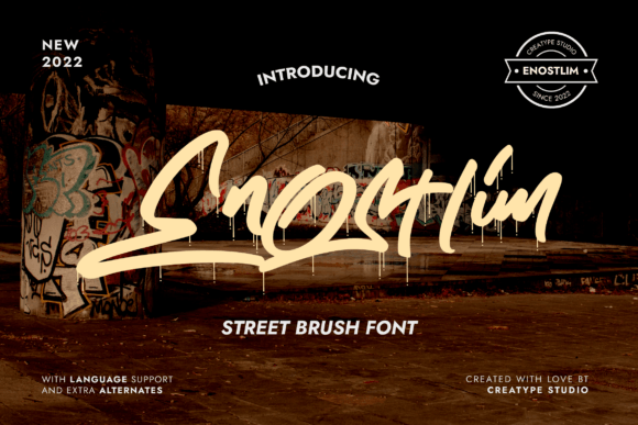 Enostlim: The Street Brush Font That Transforms Small Business Branding