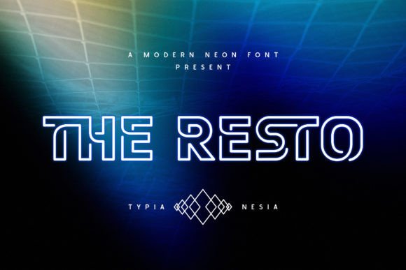 The Resto: A Neon Display Typeface for Bold Brand Identity